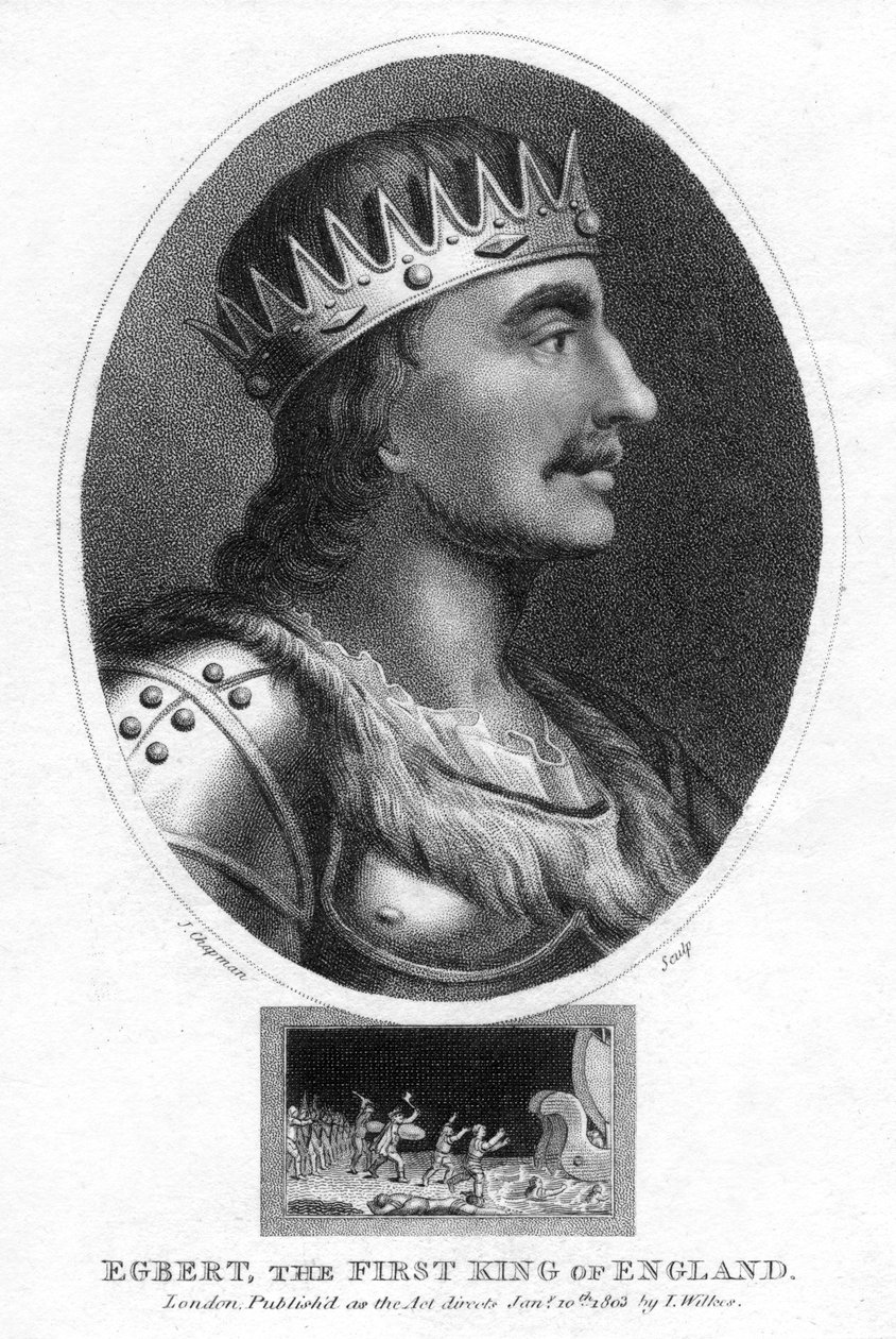 König Egbert von Wessex, erster König von ganz England, 1803 von J. Chapman
