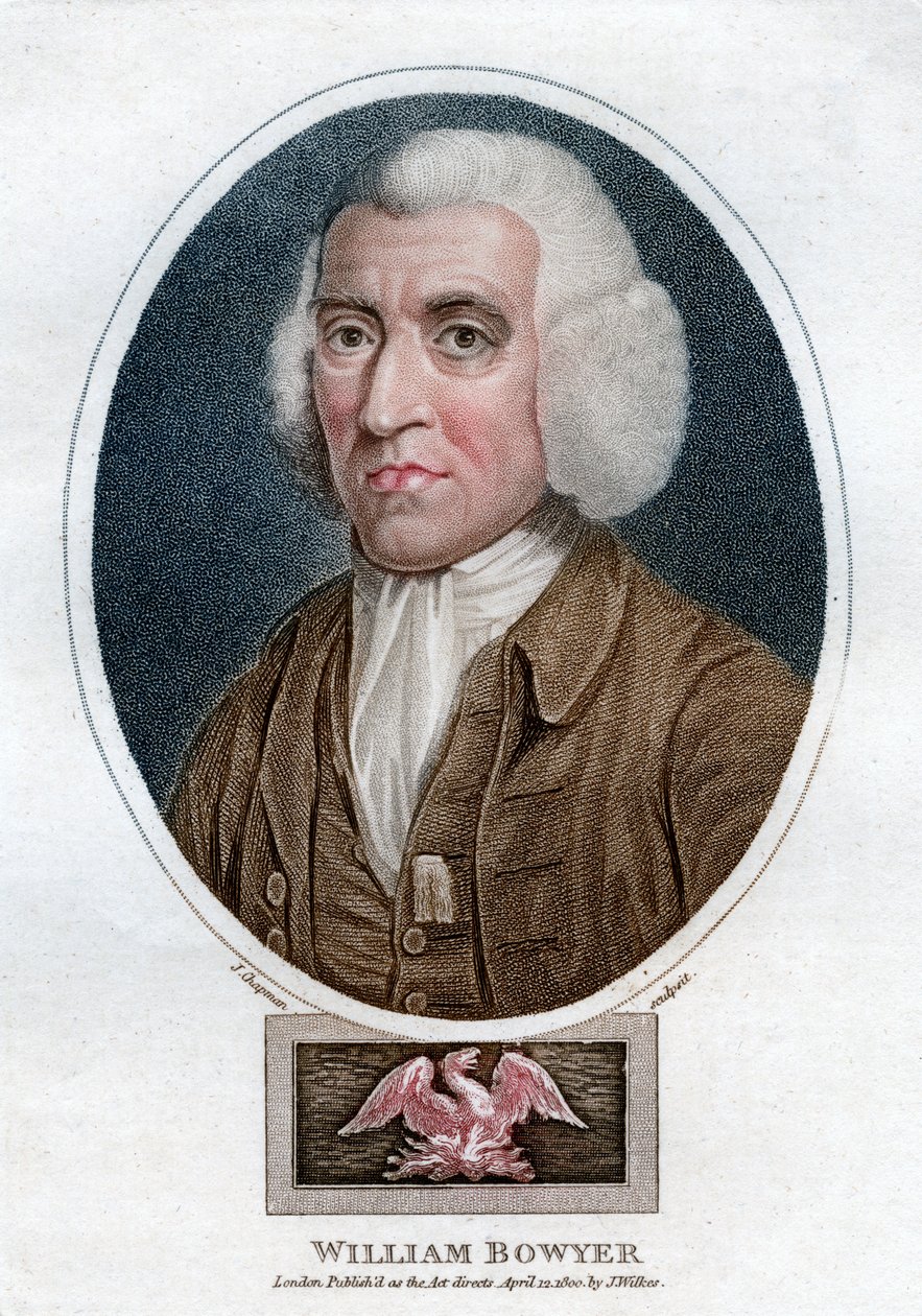 William Bowyer, englischer Drucker und literarischer Herausgeber des 18. Jahrhunderts, 1800 von J. Chapman