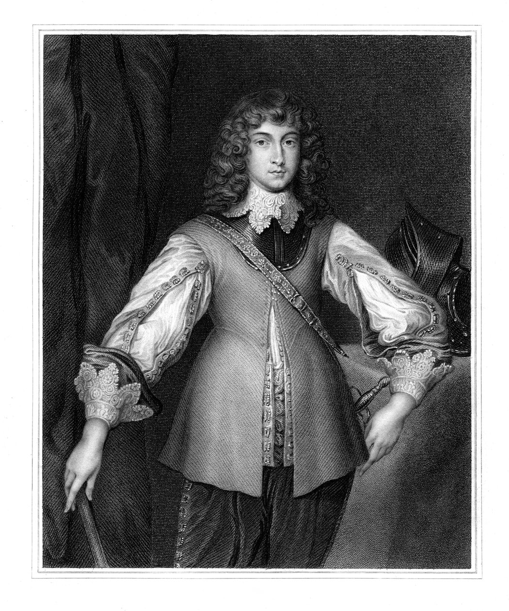 Prinz Rupert, königlicher Kavalleriekommandant des englischen Bürgerkriegs, 19. Jahrhundert von J. Cochran