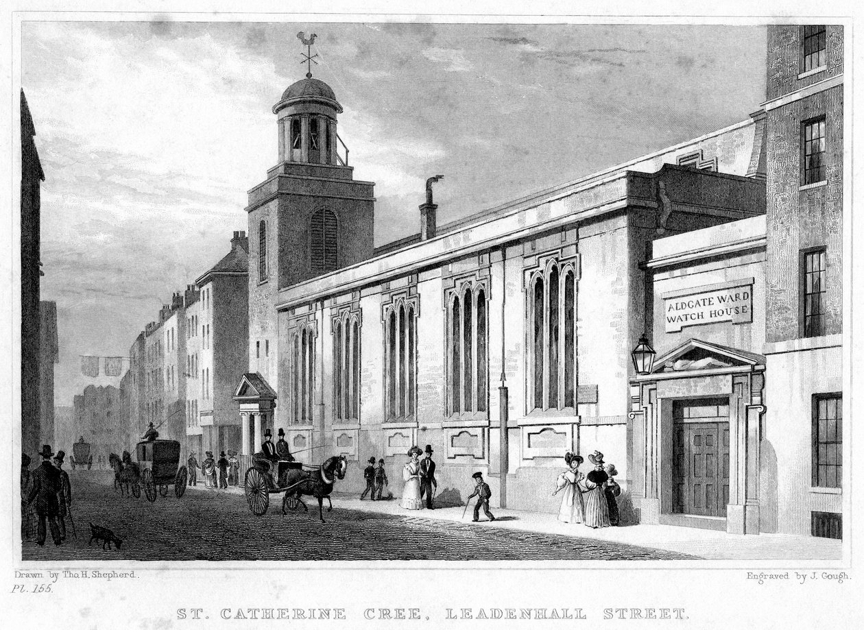 Kirche St. Katherine Cree, Leadenhall Street, City of London, 19. Jahrhundert von J. Gough