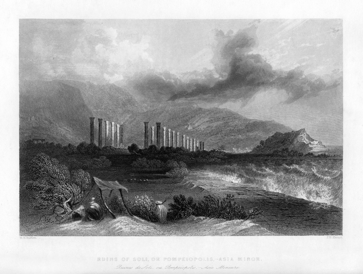 Die Ruinen von Soli oder Pompeiopolis, Türkei, 1841 von J. H. Kernot