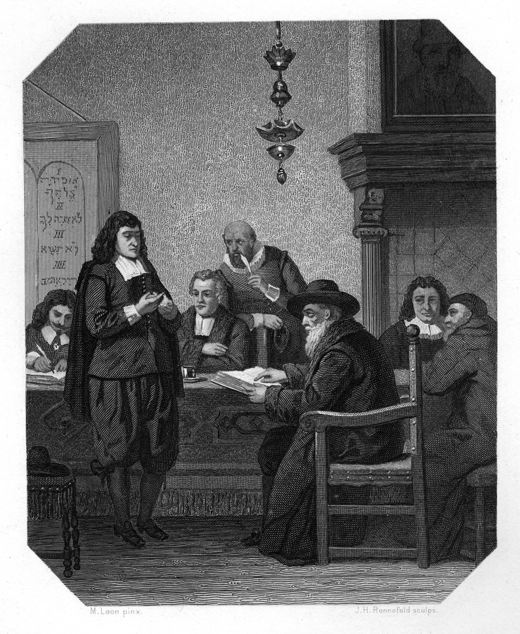 Benedict Spinoza, niederländischer Philosoph des 17. Jahrhunderts, ca. 1870 von J. H. Rennefeld