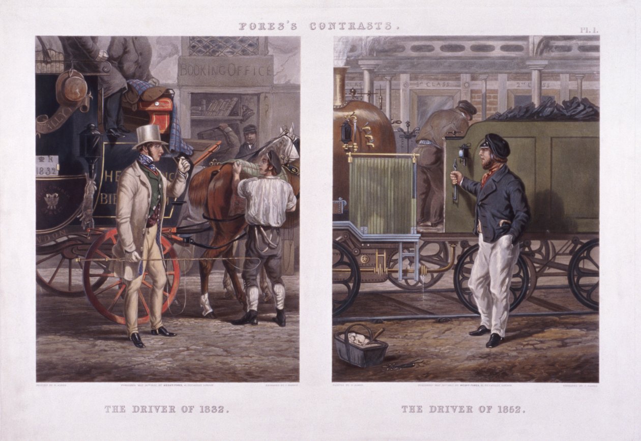 Der Fahrer von 1832 und der Fahrer von 1852 von J Harris