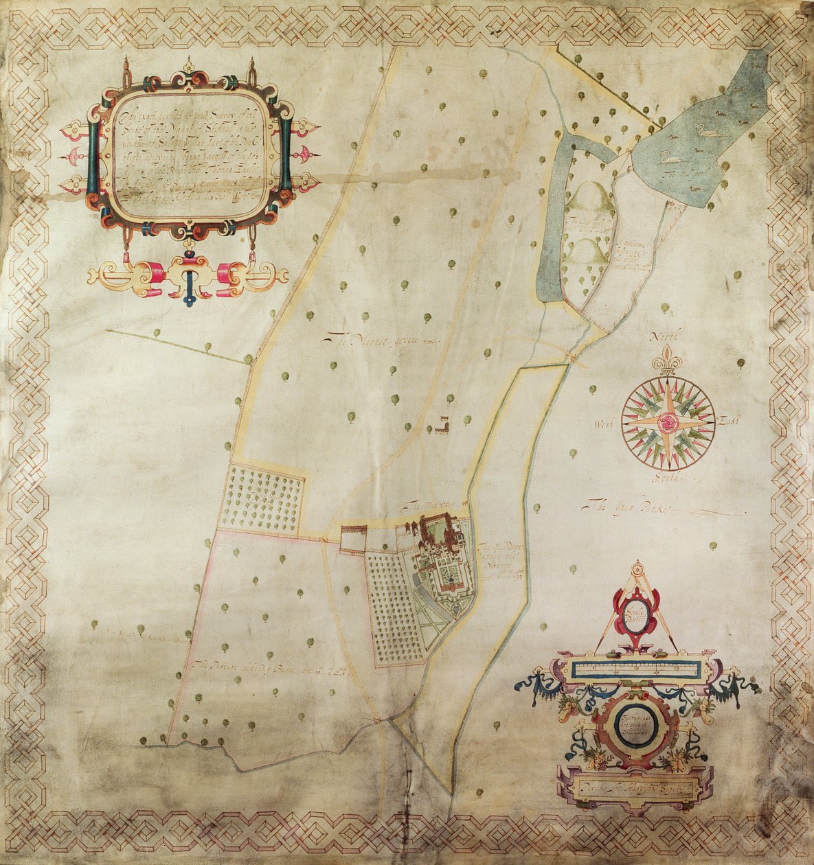 Karte des Herrenhauses von Shifnal, Shropshire, 1635 von J. Harrison
