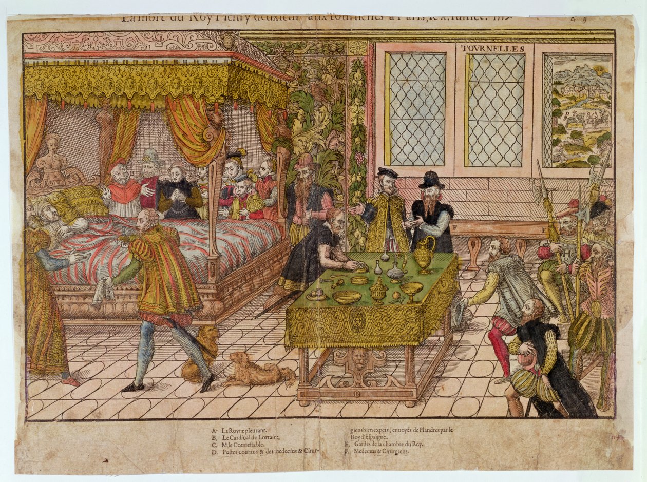 Der Tod von Henri II (1519-59) 10. Juli 1559 von J. J. and Tortorel, J. Perrissin