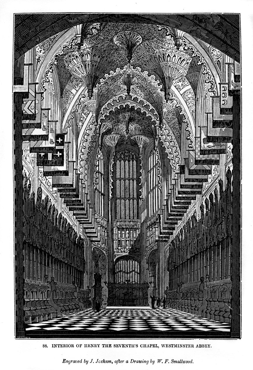 Innenraum der Henry VII Kapelle, Westminster Abbey, 1843 von J. Jackson