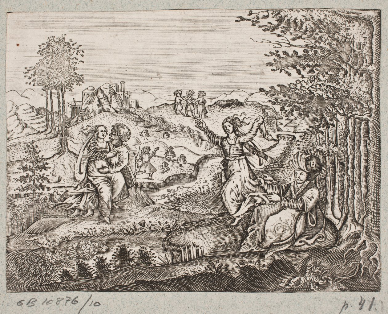 Illustration zu Adam Olearius, „Persianischer Rosenthal von einem Sinnreichen Poeten Schich Saadi [...]“, Schleswig 1660 von J. Muller