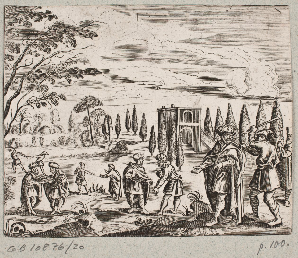 Illustration zu Adam Olearius, „Persianischer Rosenthal von einem sinnreichen Poeten Schich Saadi […]“, Schleswig 1660 von J. Muller