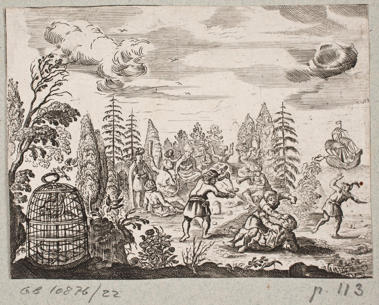 Illustration zu Adam Olearius, „Persianischer Rosenthal von einem Sinnreichen Poeten Schich Saadi […]“, Schleswig 1660 von J. Muller