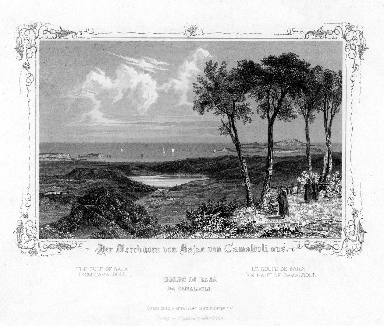 Der Golf von Baja von Camaldoli, Italien, 19. Jahrhundert von J. Poppel