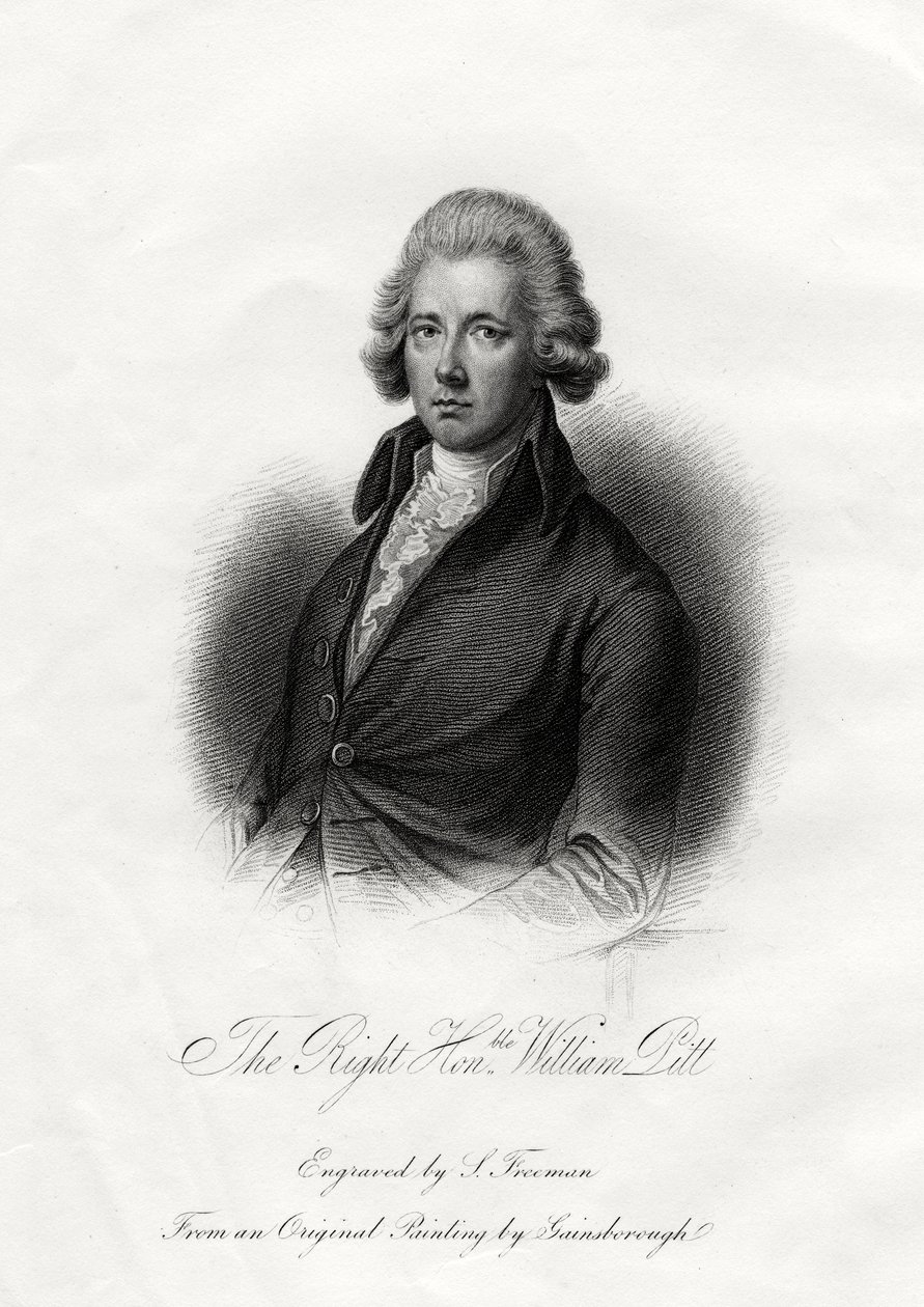 William Pitt der Jüngere, britischer Staatsmann, 19. Jahrhundert von J. Posselwhite