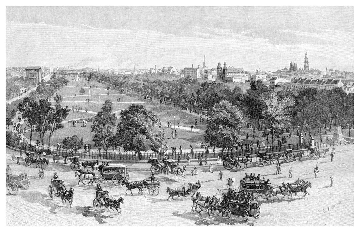 Hyde Park, Sydney, New South Wales, Australien, 1886 von J. R. Ashton