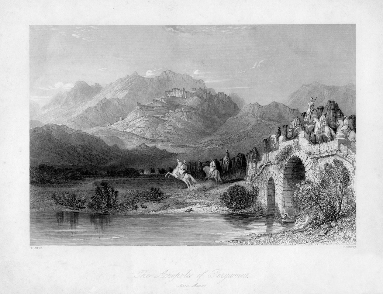 Die Akropolis von Pergamon, Bergama, Türkei, 19. Jahrhundert von J. Redaway
