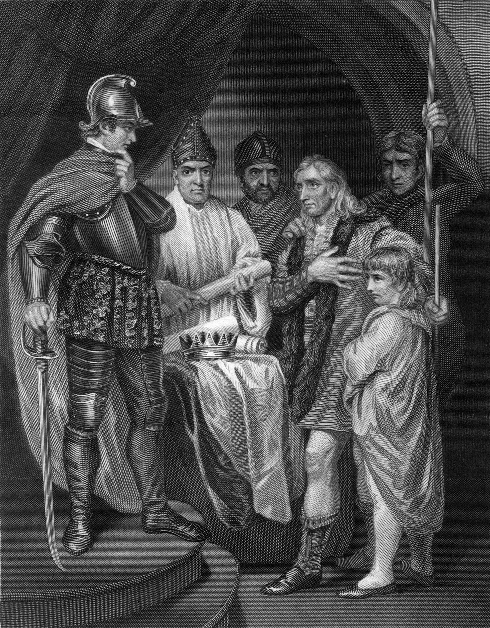 Balliol übergibt seine Krone an Edward I. von England von J. Rogers
