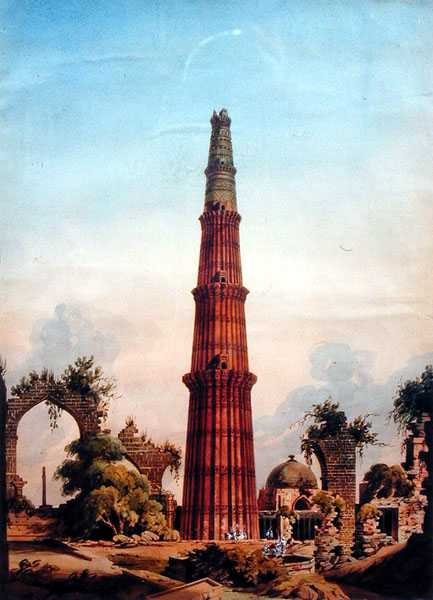Qutb Minar, Delhi, ca. 1815 von J. Smith