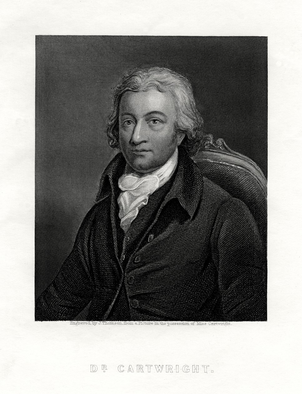Edmund Cartwright, 1743-1823, britischer Geistlicher und Erfinder des mechanischen Webstuhls von J. Thomson