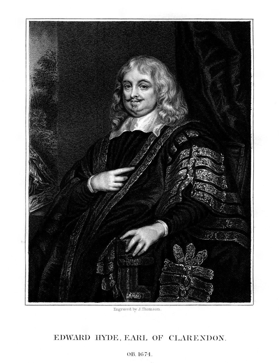 Edward Hyde, 1. Earl of Clarendon, englischer Historiker und Staatsmann, 1824 von J. Thomson