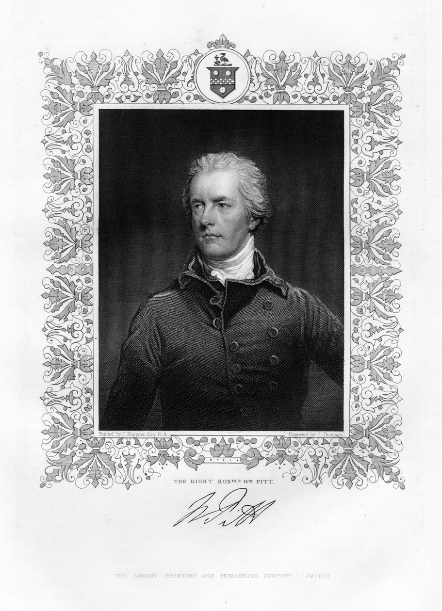 William Pitt, der Jüngere, britischer Politiker und Premierminister, 19. Jahrhundert von J. Thomson