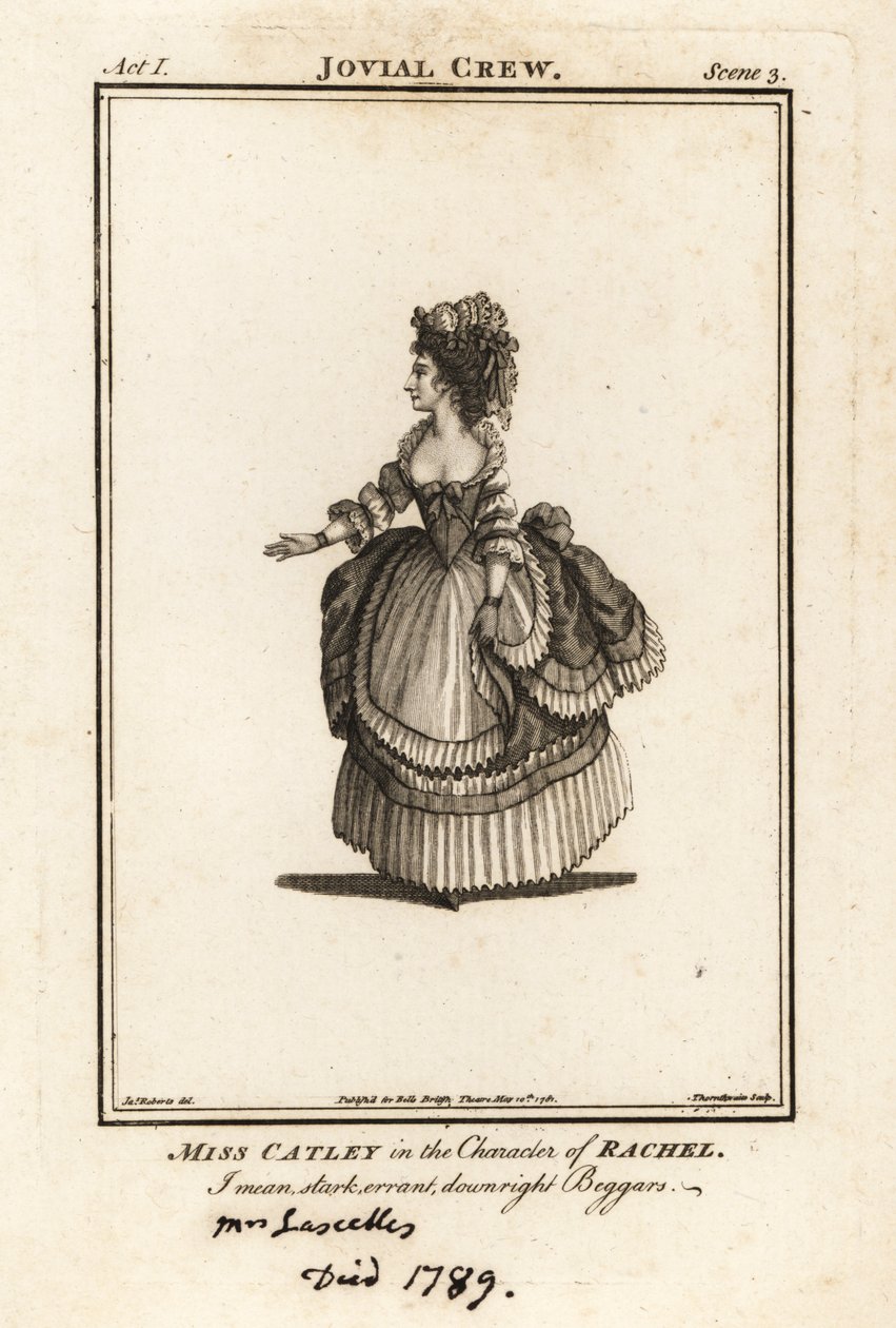Miss Ann Catley in der Rolle der Rachel in Richard Brome