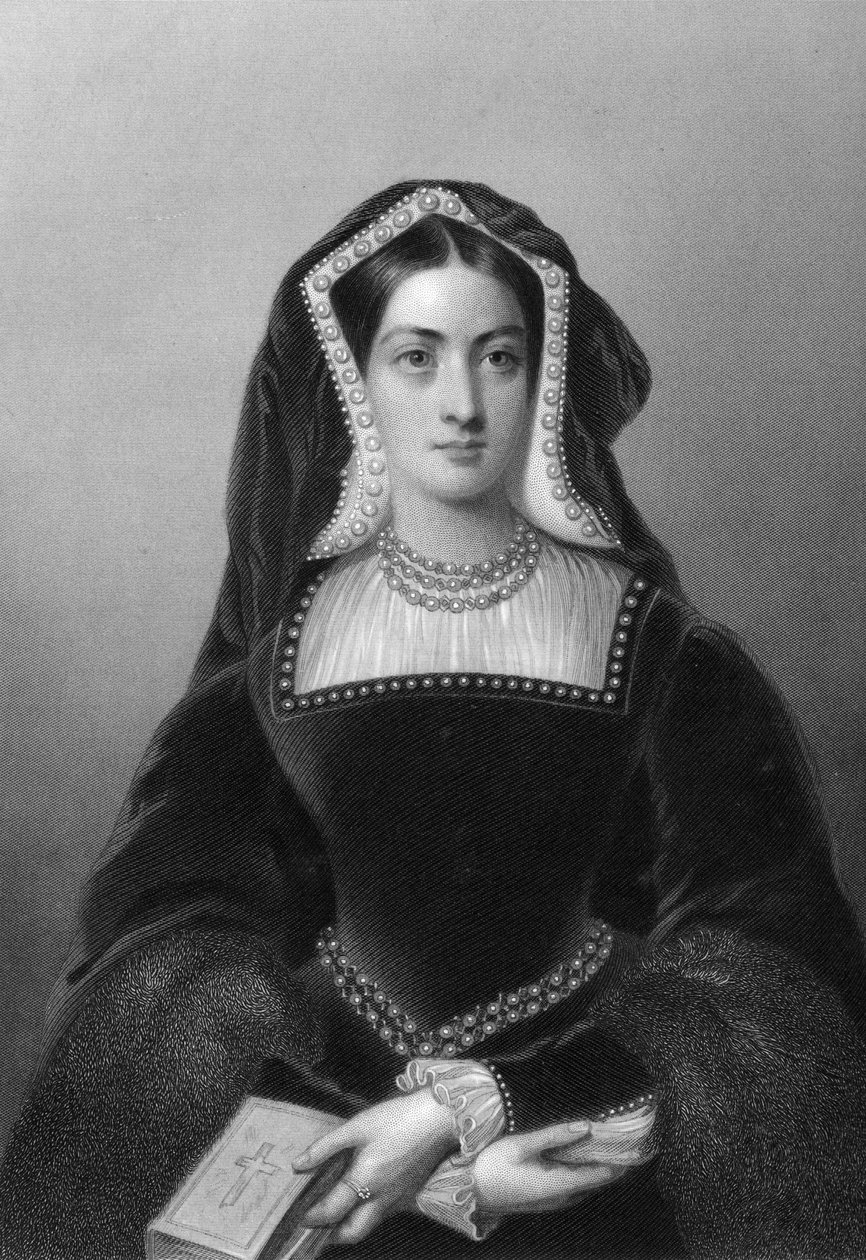 Katharina von Aragon, 1485-1536, die erste Frau von König Heinrich VIII., 1851 von J. W. Knight