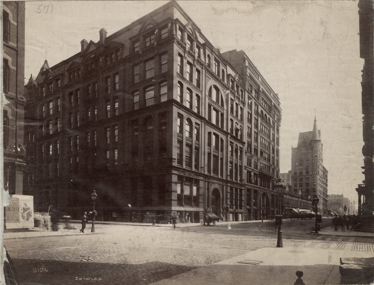 Die südöstliche Ecke der Dearborn und Monroe Streets, Chicago, 1890 von J. W. Taylor