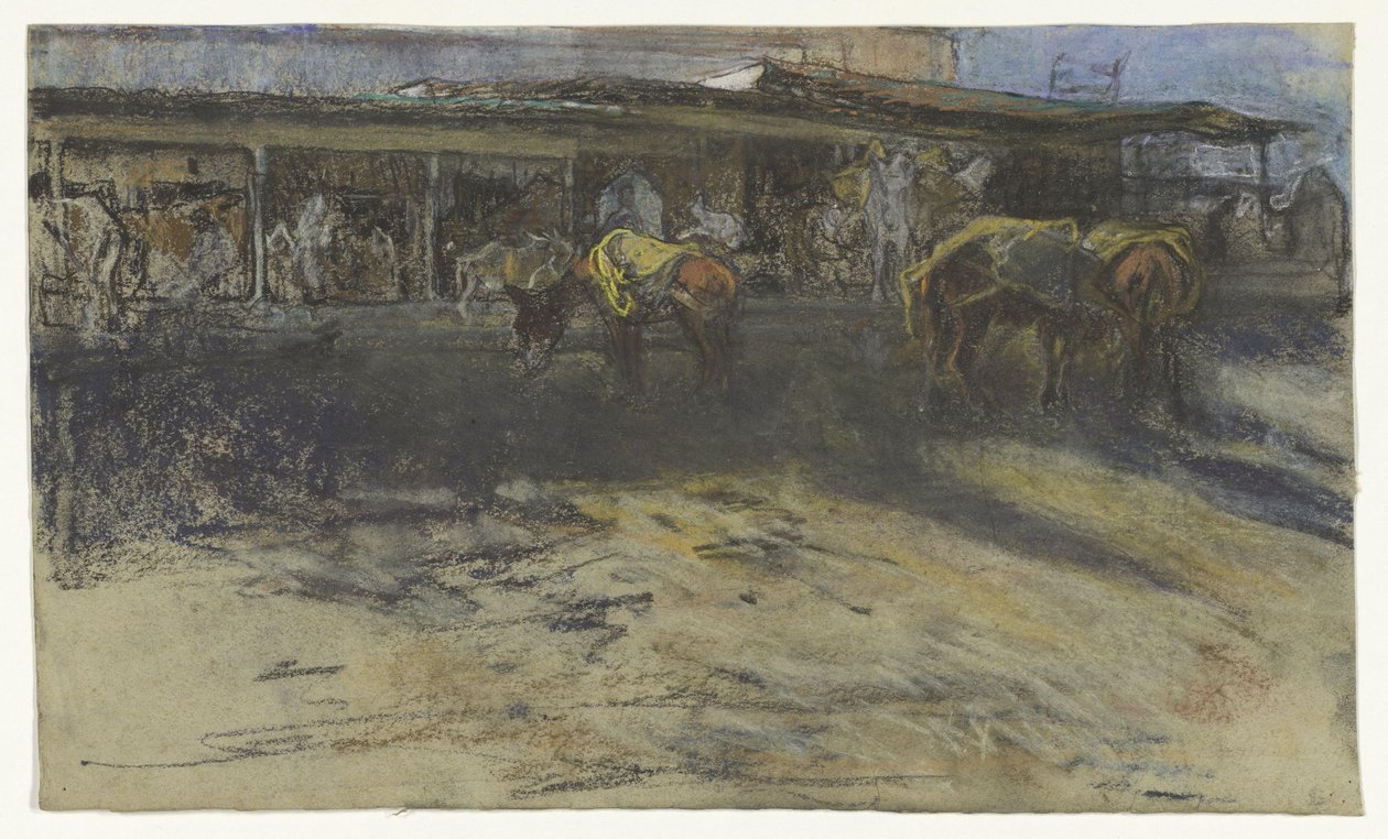 Packesel auf dem Großen Markt in Tanger von Jac van Looij