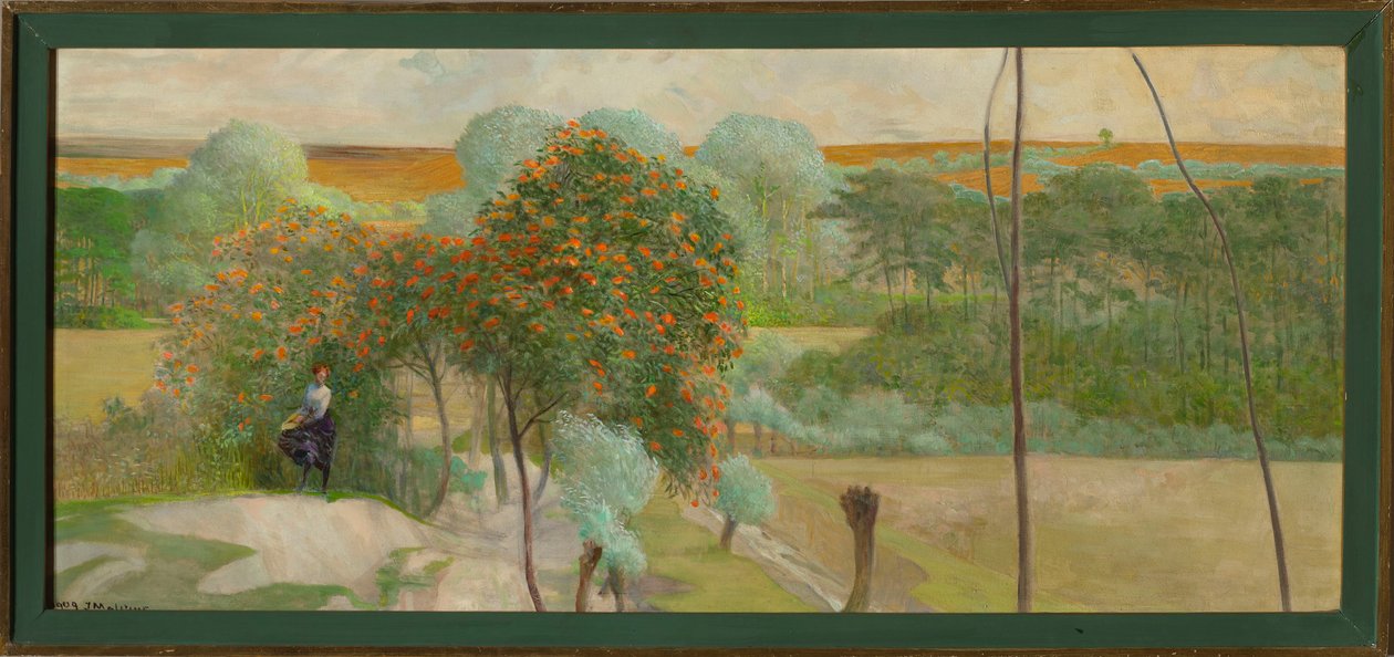 Landschaft mit Eberesche, rechter Teil des Triptychons „Geh zu den Bächen“ von Jacek Malczewski