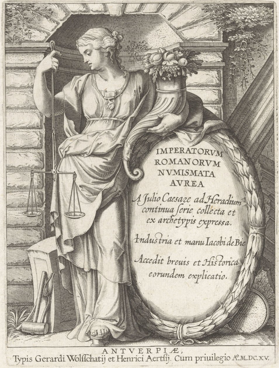 Frontispiz der Imperatorum Romanorum Numismata Aurea von Julius Cäsar bis Heraclius von Jacob de Bie