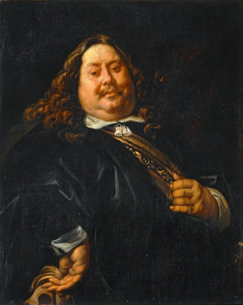 Porträt eines fettleibigen Mannes, ehemals Porträt des Admirals Michel-Adrien Ruyter von Jacob (studio of) Jordaens