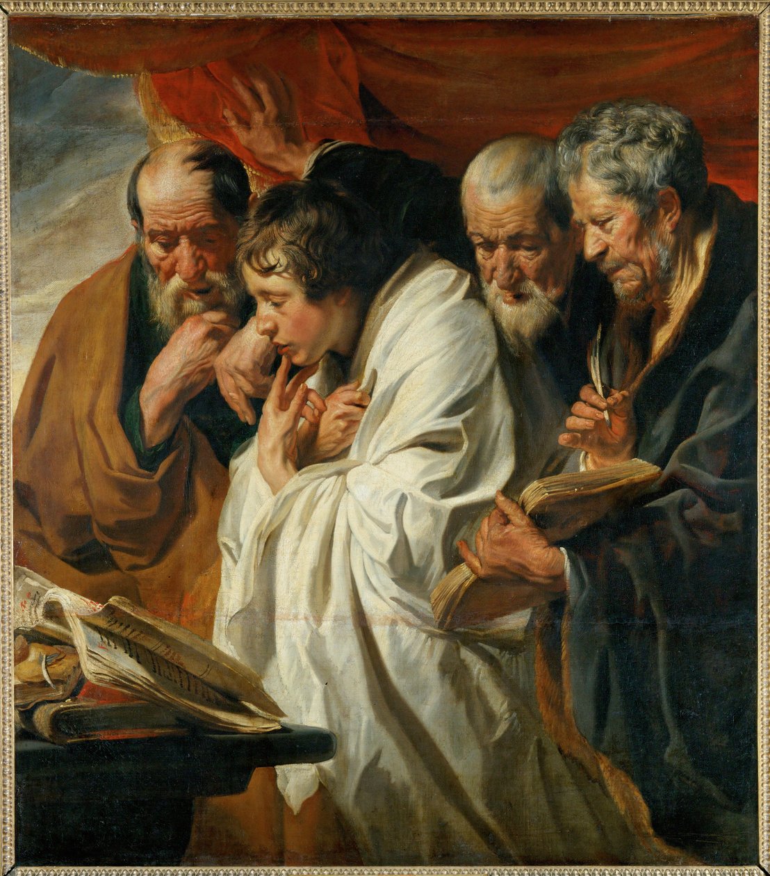 Die vier Evangelisten Matthäus, Lukas, Markus und Johannes von Jacob (studio of) Jordaens