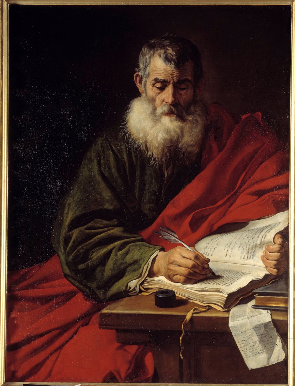 Der heilige Paulus beim Schreiben. Gemälde von Jacob Adriaensz Backer (1608-1651) von Jacob Adriensz Backer