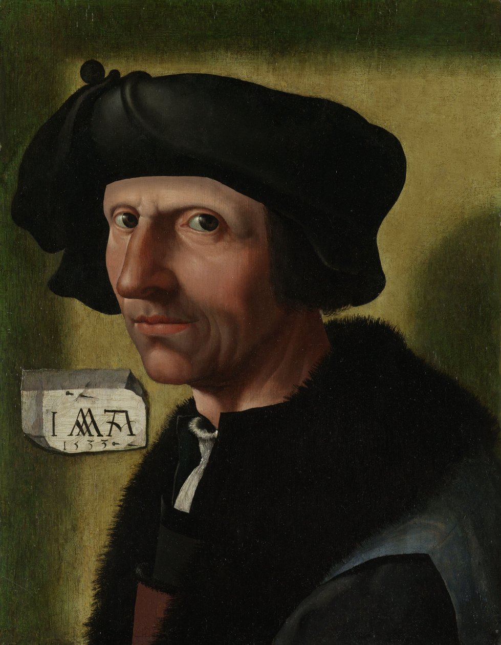 Porträt von Jacob Cornelisz van Oostsanen, um 1533 von Jacob Cornelisz van Oostsanen