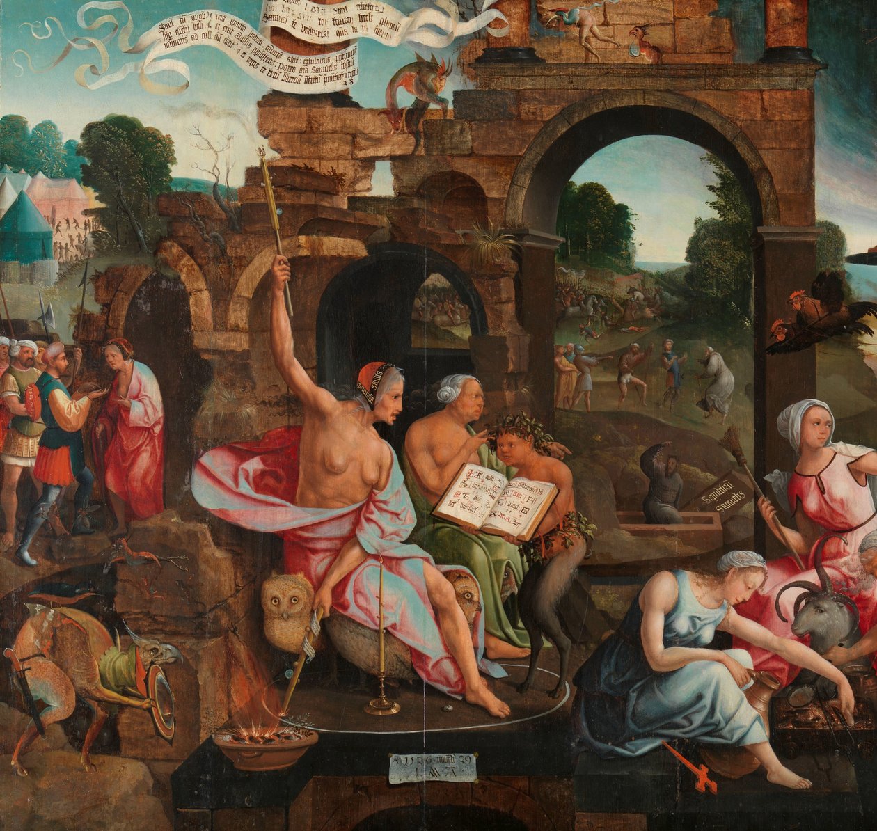 Saul und die Hexe von Endor von Jacob Cornelisz van Oostsanen
