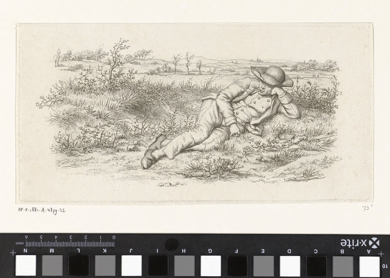 Liegender Mann in einer Landschaft von Jacob Ernst Marcus