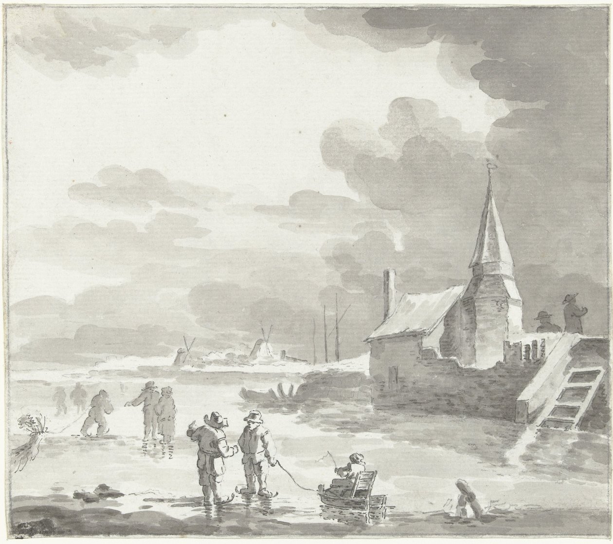 Winterlandschaft mit Schlittschuhläufern von Jacob Ernst Marcus