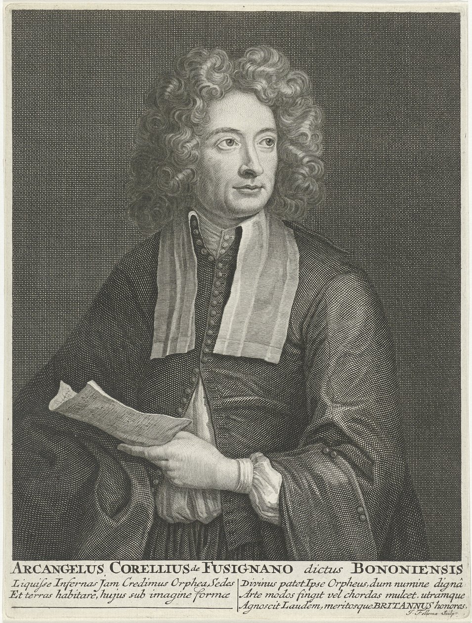 Porträt des Komponisten und Geigers Arcangelo Corelli 1653-1713 von Jacob Folkema