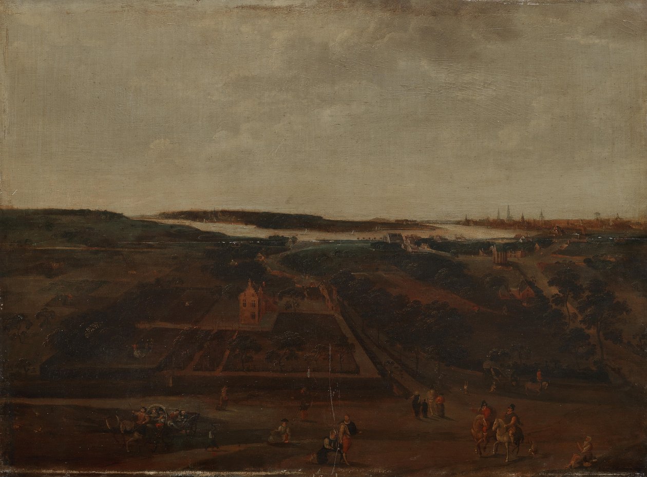 Blick auf Kiel an der Schelde mit Antwerpen im Hintergrund von Jacob Grimmer