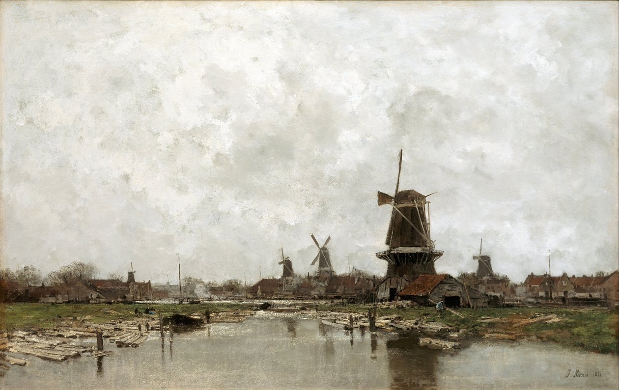 Die fünf Windmühlen, 1878 von Jacob Henricus or Hendricus Maris