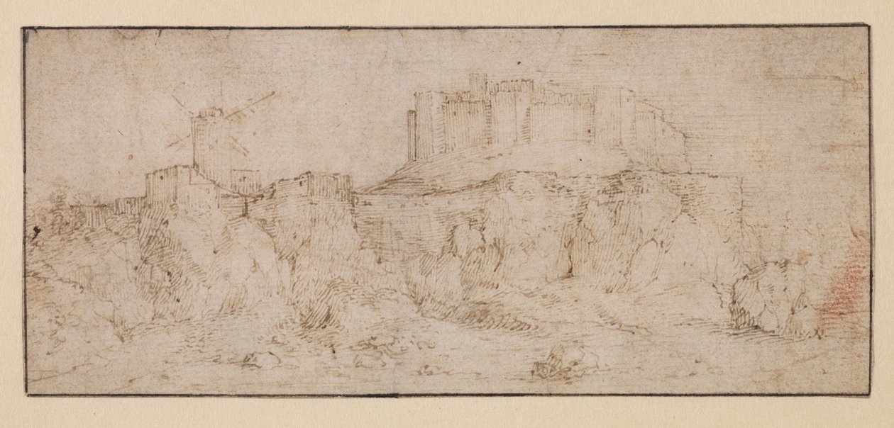 Landschaft mit einer Burg auf einem Felsen von Jacob I (attr.to) Savery