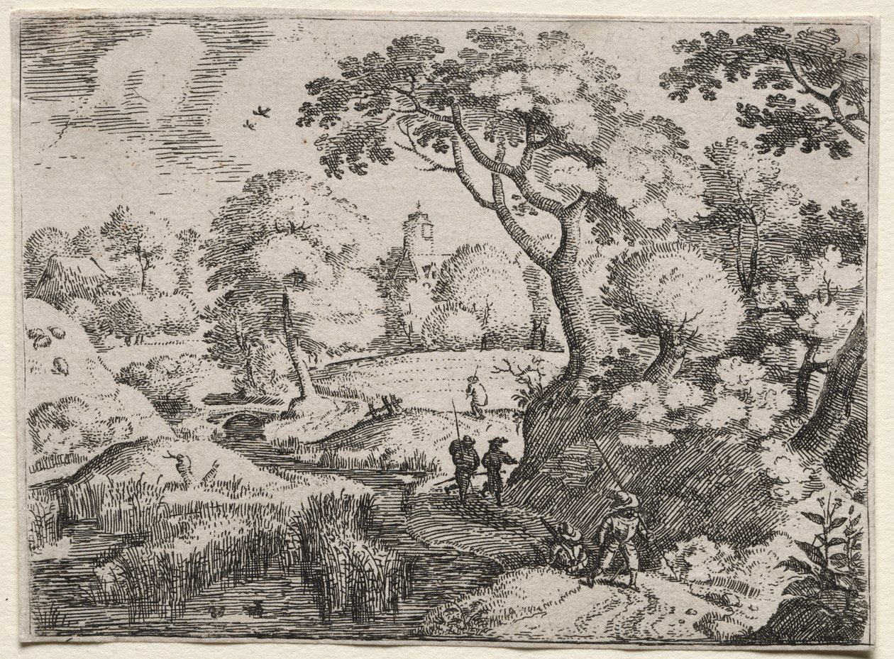 Sechs Landschaften: Pfad zwischen Sumpf und bewaldetem Ufer von Jacob I Savery