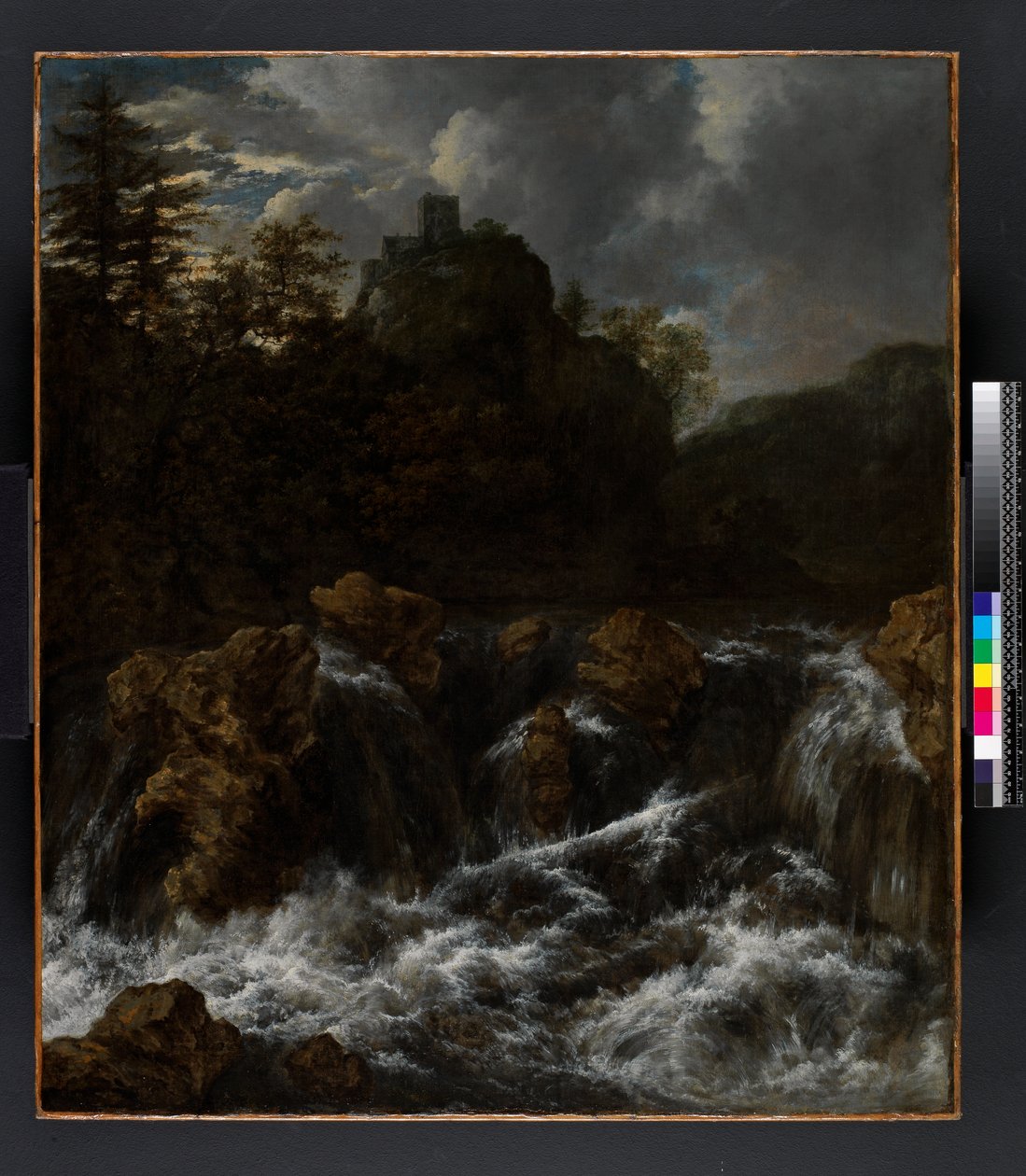 Landschaft mit Wasserfall, vor 1682 von Jacob van Ruisdael