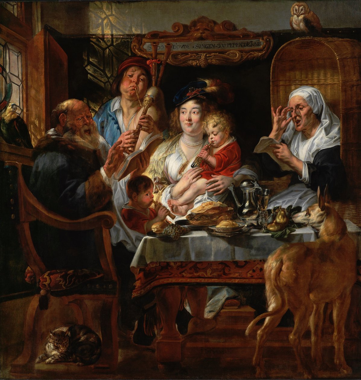 Wie die Alten singen, so zwitschern die Jungen von Jacob Jordaens