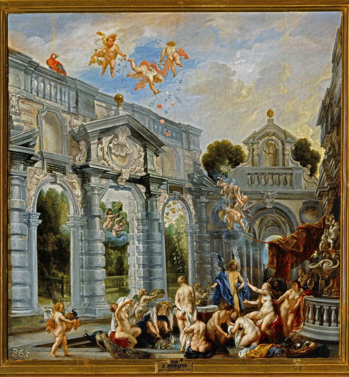 Göttinnen und Nymphen nach einem Bad von Jacob Jordaens