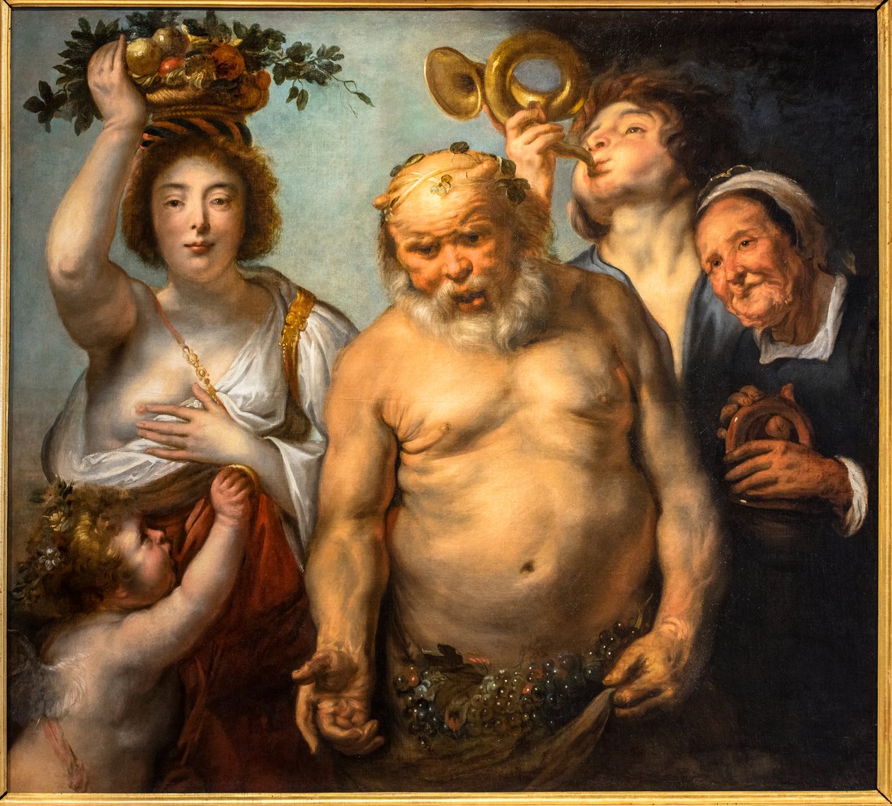Silenus und die vier Jahreszeiten von Jacob Jordaens