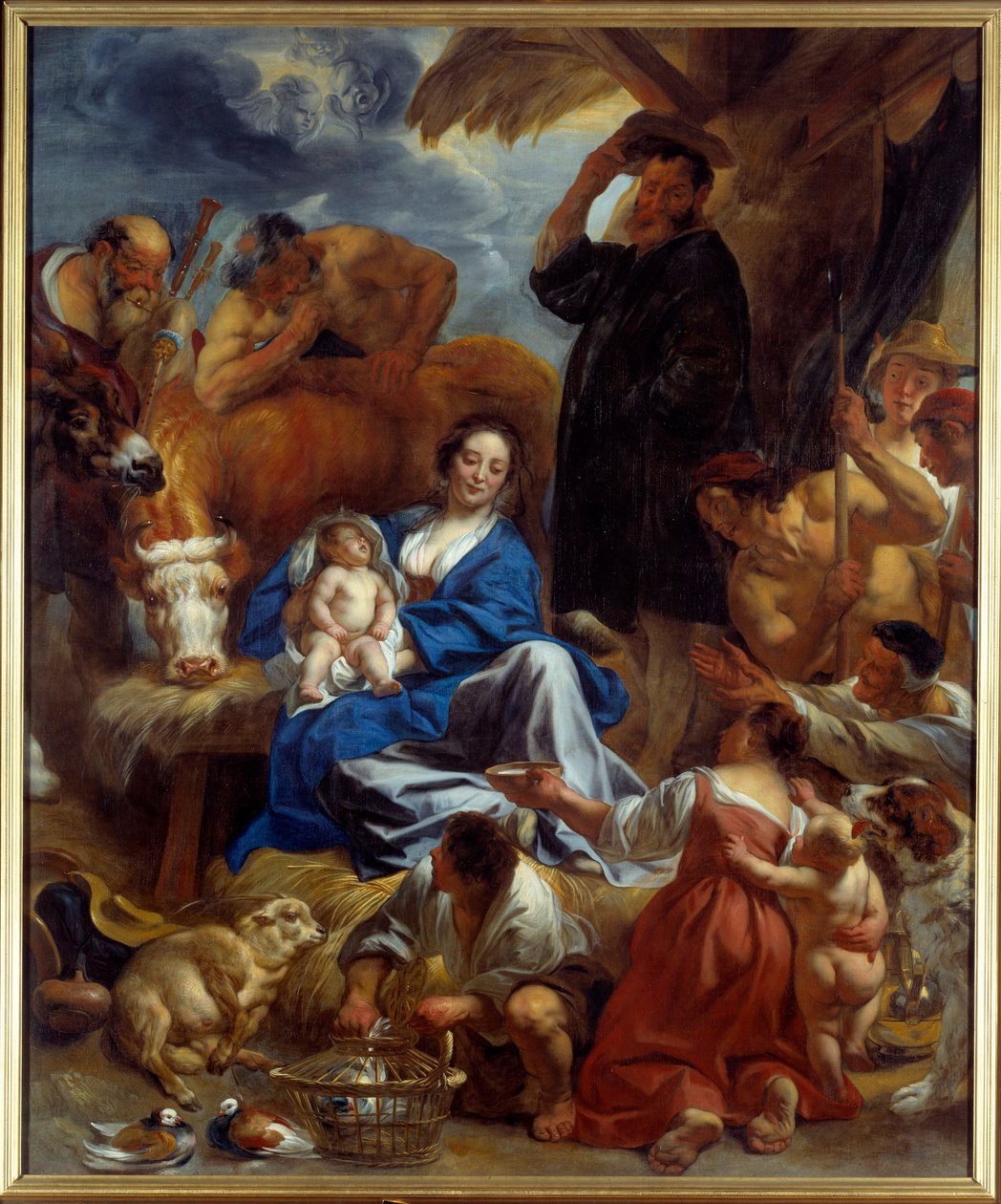 Die Anbetung der Hirten. Gemälde von Jacob Jordaens (1593-1678) 1616-1620 Lyon, Musee des Beaux Arts von Jacob Jordaens