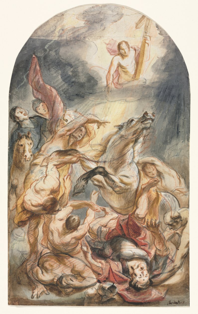 Die Bekehrung des Saulus mit Christus und dem Kreuz von Jacob Jordaens