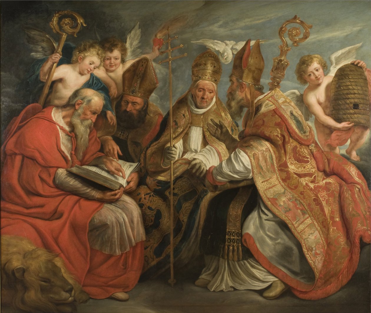 Die vier Väter der lateinischen Kirche von Jacob Jordaens