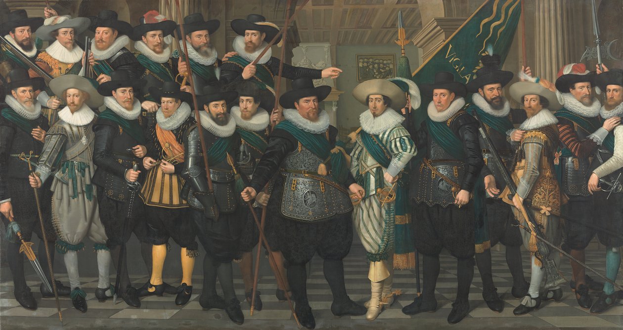 Bürgerwehrmänner der Kompanie von Hauptmann Jacob Pieterszn Hooghkamer und Leutnant Pieter Jacobszn van Rijn von Jacob Lyon