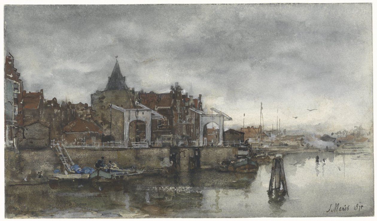 Die Außenseite mit dem Schreierstoren in Amsterdam von Jacob Maris