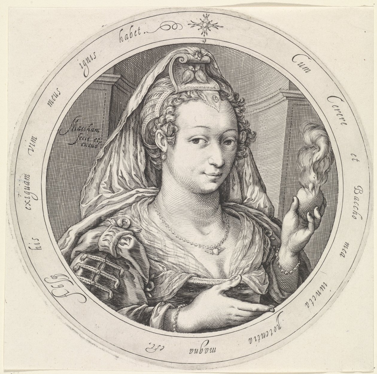 Venus mit brennendem Herzen von Jacob Matham